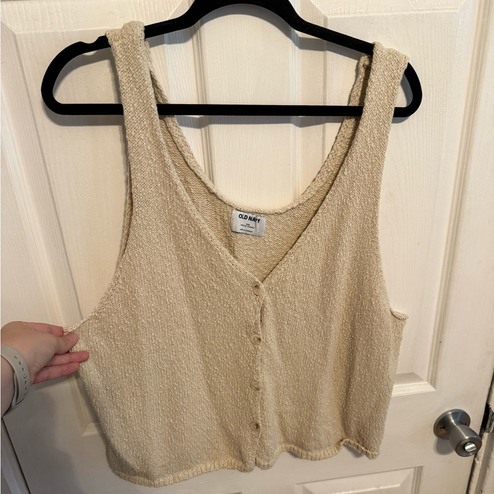 Old Navy Cream Knit Tank Top